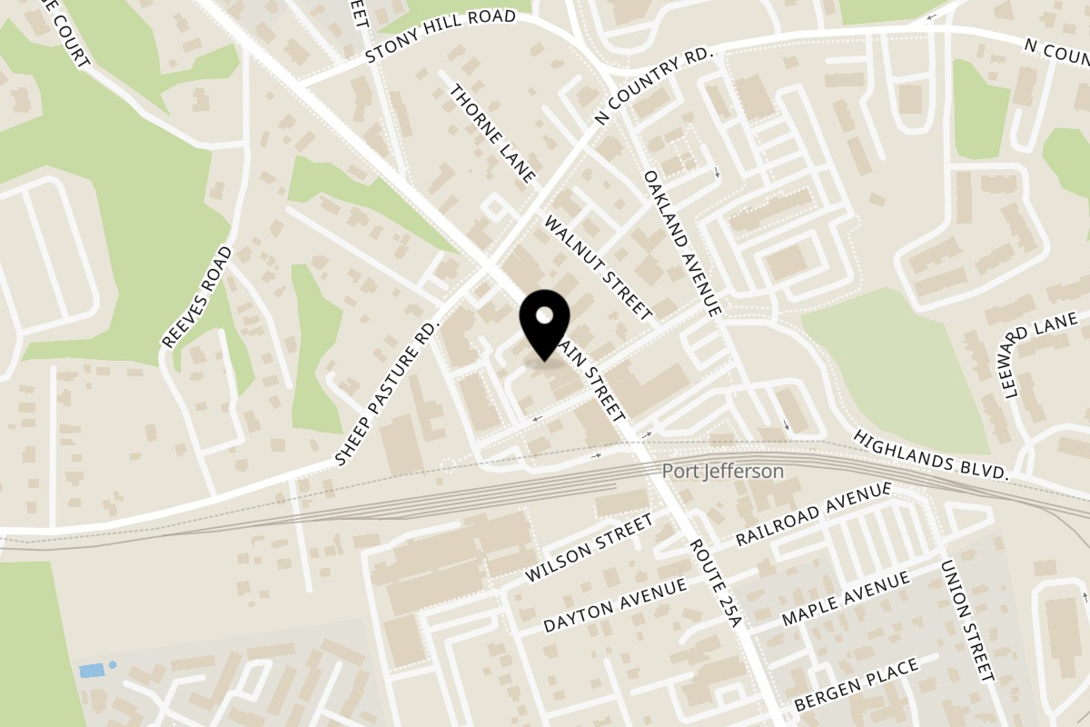 Map showing the location of Halal City on 1520 Main St in Port Jefferson